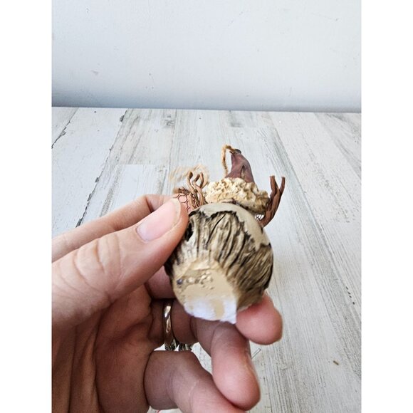 Pine cone snowman ornament set cabin rustic roly poly Xmas tree - Picture 5 of 9